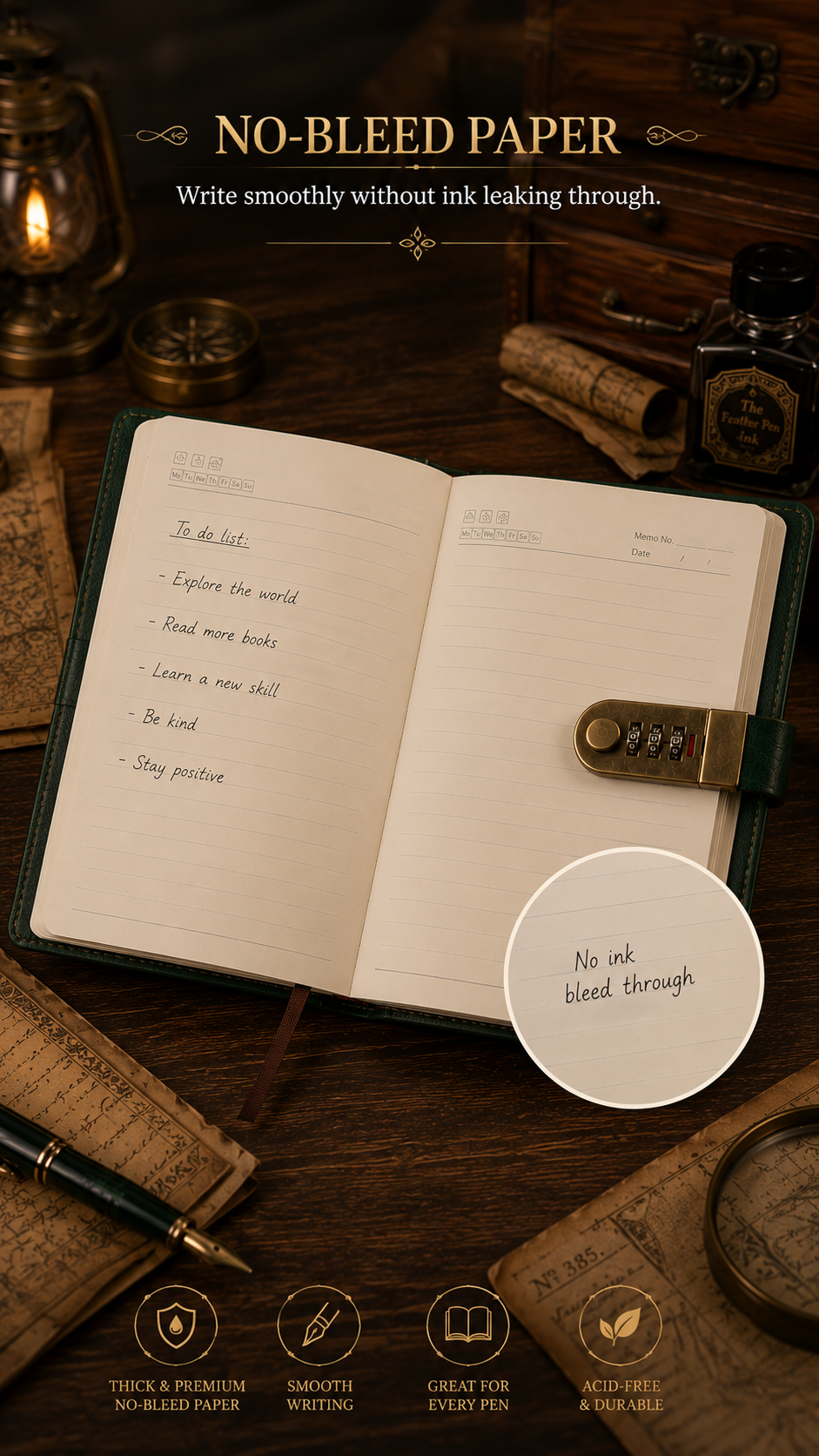Vintage Lockable Notebook